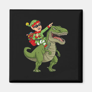 Weihnachts Elf Riding Dinosaur T Rex Boys Kinder S Magnet