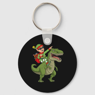 Weihnachts Elf Riding Dinosaur T Rex Boys Kinder S Schlüsselanhänger