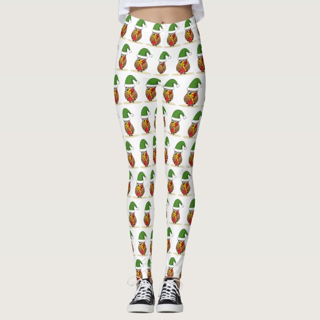 Weihnachts-Elf-Schüssel mit Gegenwart Leggings (Vorderseite)