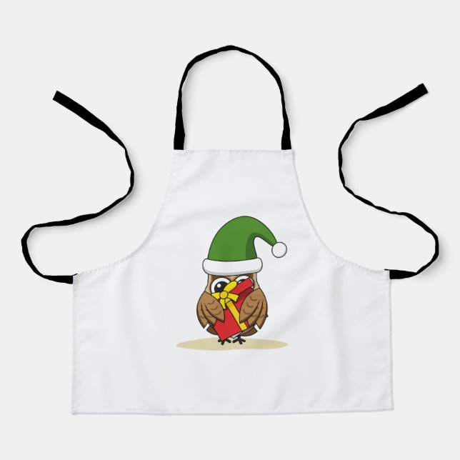 Weihnachts-Elf-Schüssel mit Gegenwart Schürze (Vorderseite)