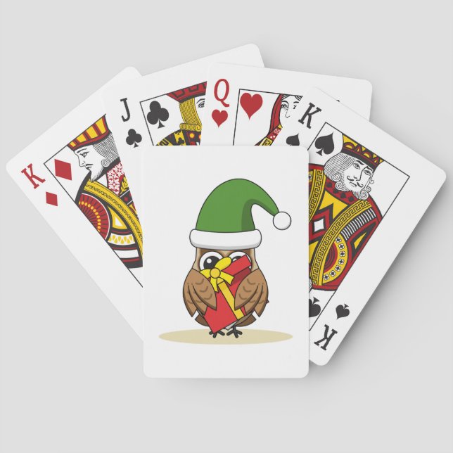Weihnachts-Elf-Schüssel mit Gegenwart Spielkarten (Rückseite)