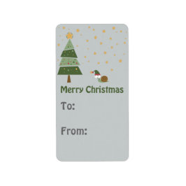 Weihnachts-Elf-Snail-Tag Adressaufkleber