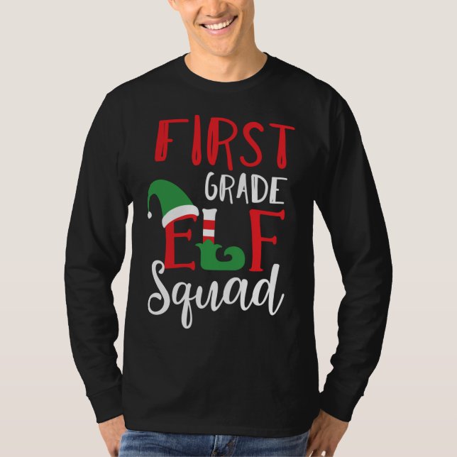 Weihnachts-Elf-Squad Erste Klasse Lehrer Top (Vorderseite)