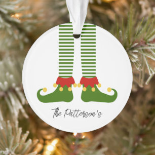 Weihnachts-Elf-Urlaub Familie NAME Festlicher Spaß Ornament
