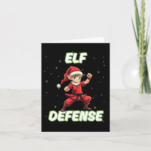 Weihnachts-Elf-Verteidigung Funny Martial Arts Kar Karte