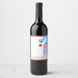 Weihnachts-Elf Wein Flasche Etikett HO HO HO HO