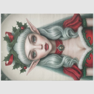 Weihnachts-Elf-Winter-Dekoupage Seidenpapier