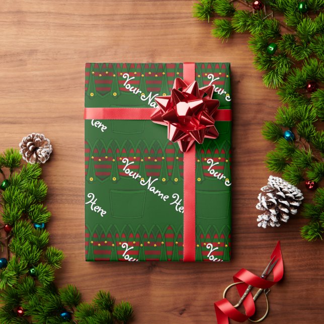 Weihnachts-Elf Wrapping Paper Niedlich Elf Geschen Geschenkpapier (Feiertagsgeschenk)