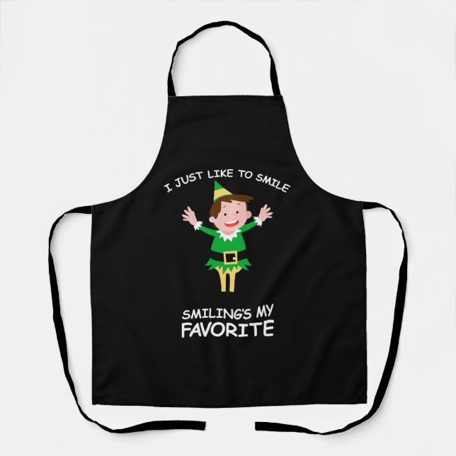 Weihnachts-Elf-Zitat Lächeln Shirt Schürze (Vorderseite)