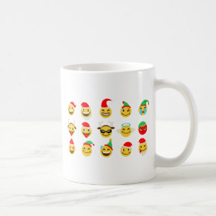 Weihnachts-Emoji glückliche Gesichter Kaffeetasse
