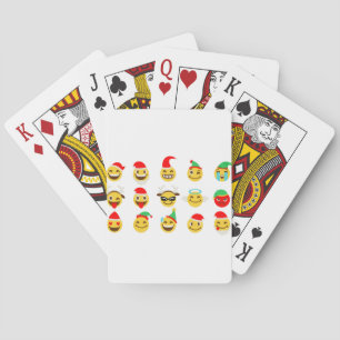 Weihnachts-Emoji glückliche Gesichter Spielkarten