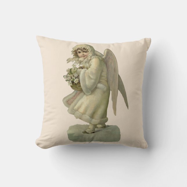 Weihnachts-Engel-Blume, Viktorianischer Die Kissen (Vorderseite)