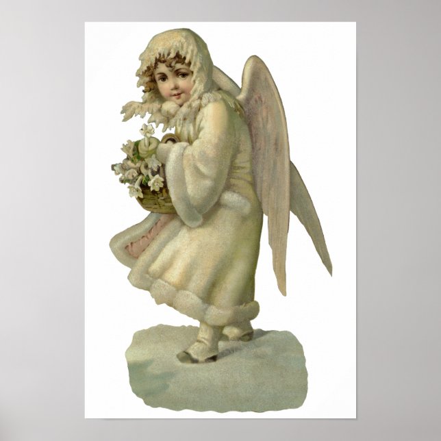 Weihnachts-Engel-Blume, Viktorianischer Die Poster (Vorne)