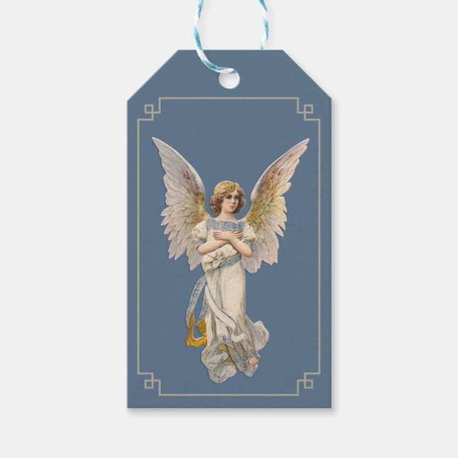 Weihnachts-Engel Dark Blue Holiday-Geschenk Tag Geschenkanhänger (Vorderseite)