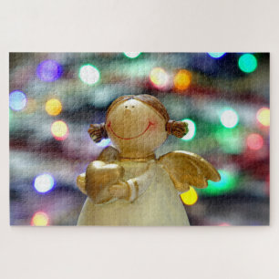 Weihnachts-Engel Holding a Liebe Herz