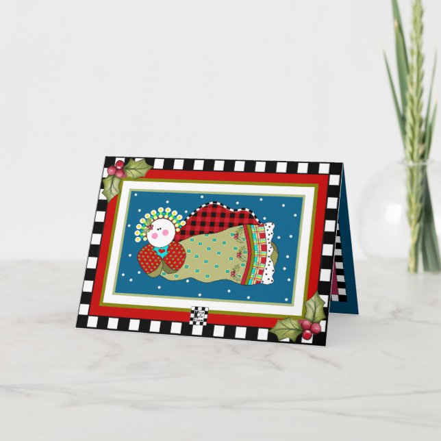 Weihnachts-Engel in Starry Sky Weihnachtskarte Karte (Vorderseite)