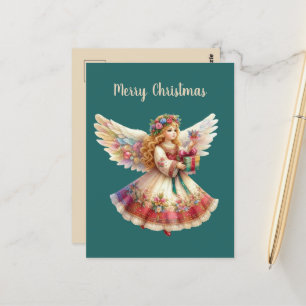 Weihnachts-Engel-Nachricht Postkarte