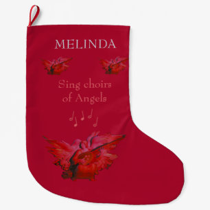 Weihnachts-Engel-Strumpf, Rot, Luxus Großer Christ Weihnachtsstrumpf