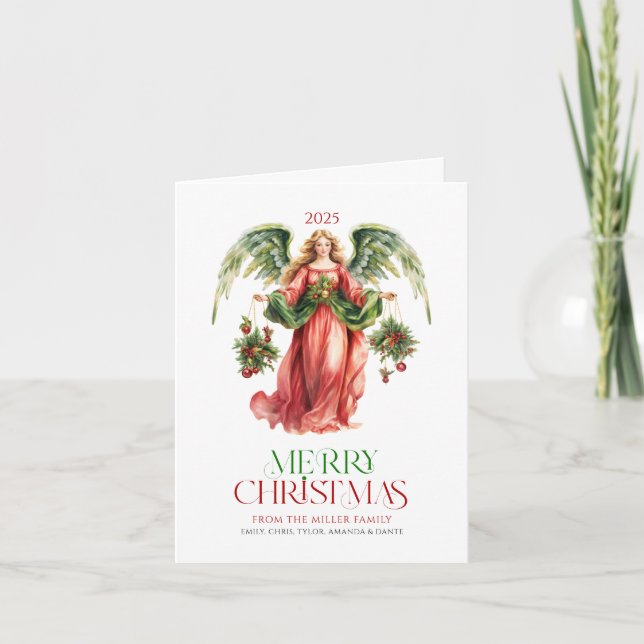 Weihnachts-Engel-Typografie Weihnachtsgrüßkarte Einladung (Vorderseite)