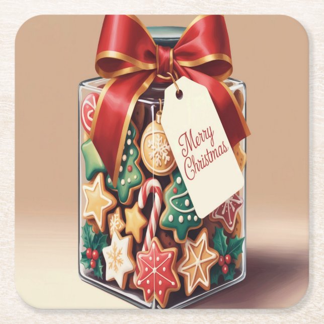 Weihnachts-Erinnerungen Cookie Jar Untersetzer (Vorderseite)