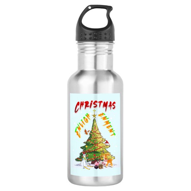 Weihnachts-Erleuchtung Edelstahlflasche (Vorderseite)