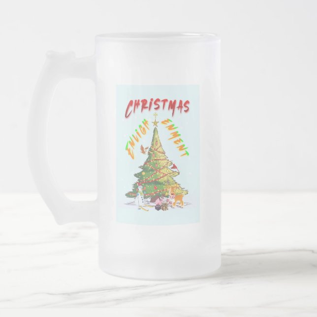 Weihnachts-Erleuchtung Mattglas Bierglas (Links)