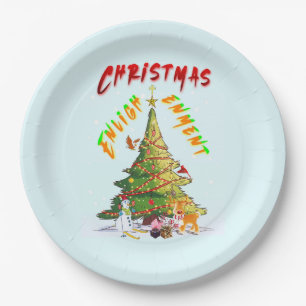 Weihnachts-Erleuchtung Pappteller