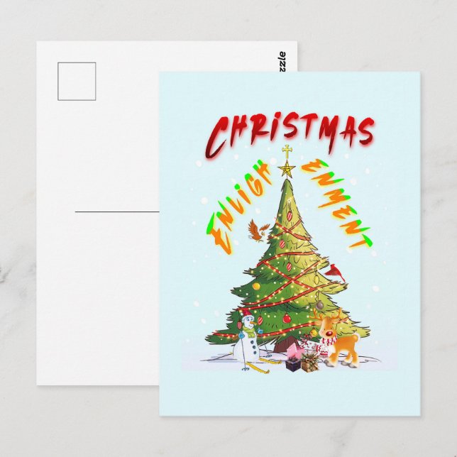 Weihnachts-Erleuchtung Postkarte (Vorne/Hinten)