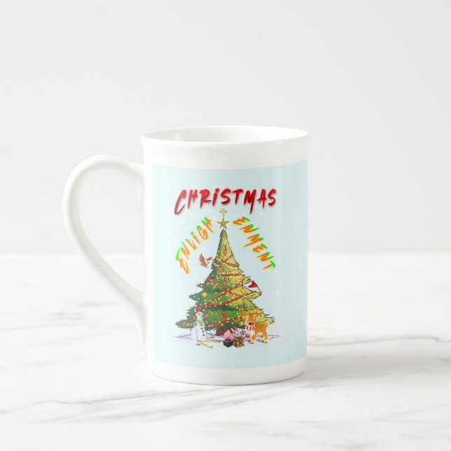 Weihnachts-Erleuchtung Prozellantasse (Links)