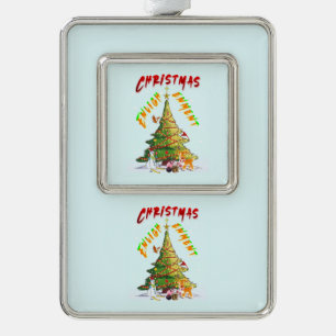 Weihnachts-Erleuchtung Rahmen-Ornament Silber
