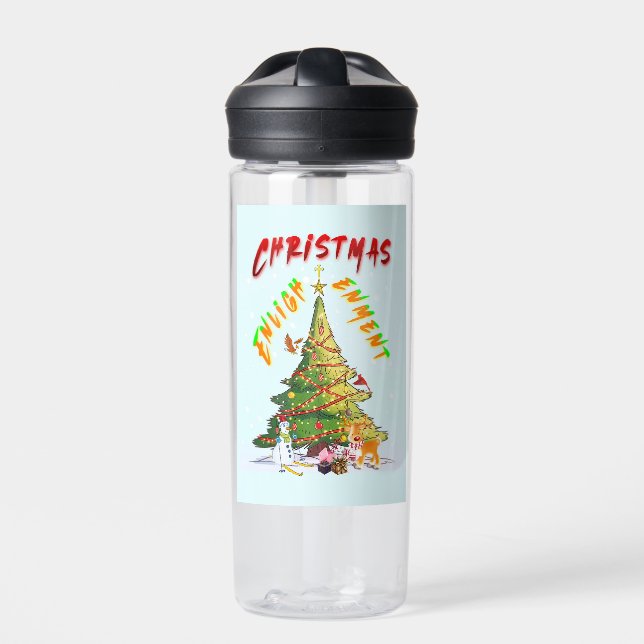 Weihnachts-Erleuchtung Trinkflasche (Vorderseite)