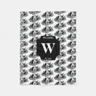 Weihnachts-Erntedank Vintag Türkei Mit Monogramm Fleecedecke