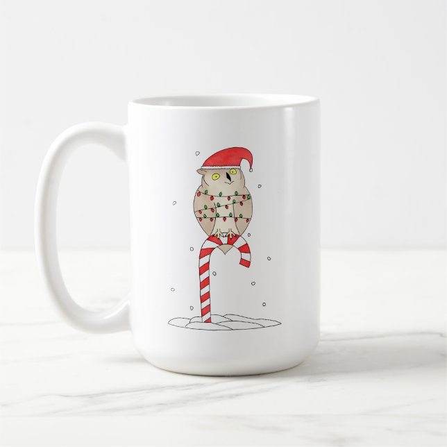 Weihnachts-Eule Kaffeetasse (Links)
