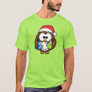 Weihnachts-Eule mit Santa-Hut-15840 T-Shirt