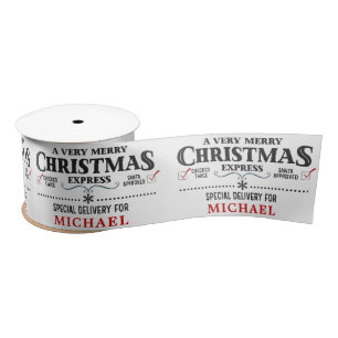 Weihnachts-Express-Lieferung Personalisierter Name Satinband