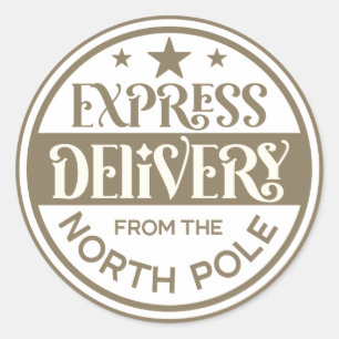 Weihnachts-Express-Lieferung vom Nordpol Runder Aufkleber
