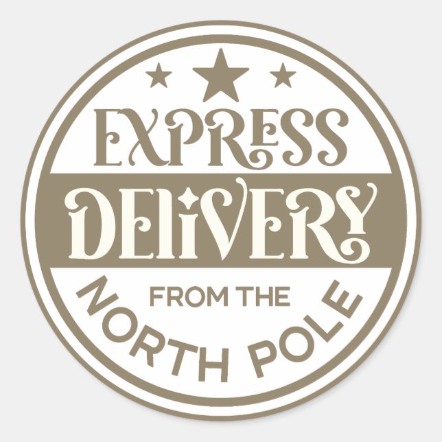 Weihnachts-Express-Lieferung vom Nordpol Runder Aufkleber (Vorderseite)