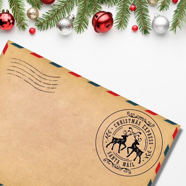 Weihnachts-Express Santa Mail Niedlich Rentier Gummistempel (Von Creator hochgeladen)