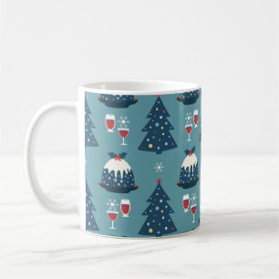 Weihnachts-Extravagant-Party-Feier Vintag nahtlos Kaffeetasse