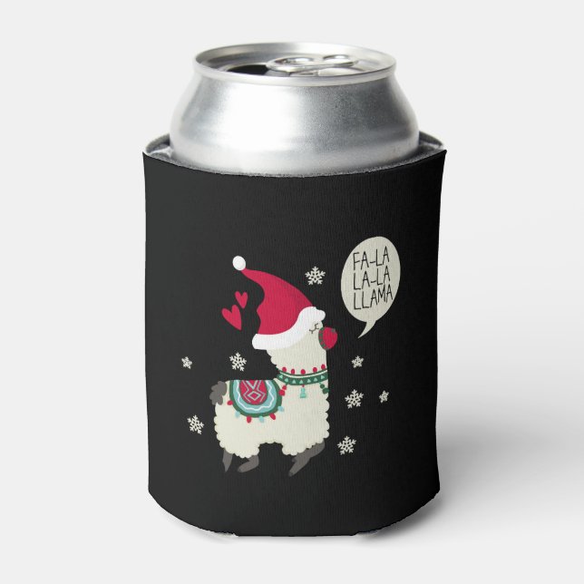 Weihnachts-Fa la la Lama-Geschenk Dosenkühler (Kanne Vorderseite)