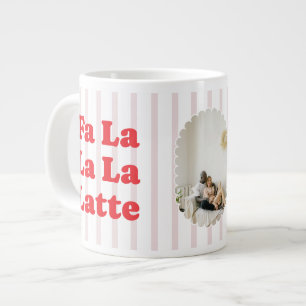 Weihnachts-Fa-La-La-Latte Retro-Foto-Spezialtasse Jumbo-Tasse