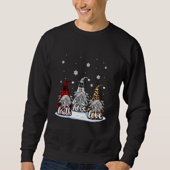 Weihnachts-Faith-Liebe Hope Gnome Snow Funny Xmas  Sweatshirt (Vorderseite)