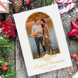 Weihnachts-Fake Spitzen Extravaganter Goldener Pfe Folieneinladung