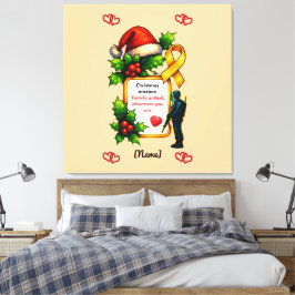 Weihnachts-Familien-Matching für Militär – Christ Leinwanddruck