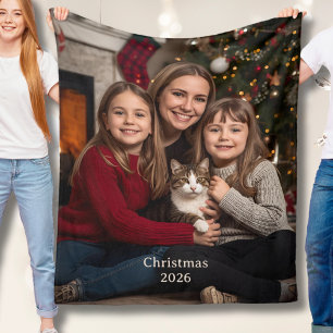 Weihnachts-Familien- und Haustier-Fleece-Decken Fo Fleecedecke