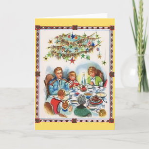 Weihnachts Familienabend Weihnachtskarte Feiertagskarte