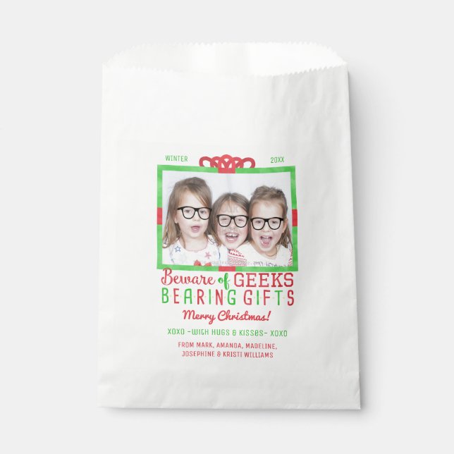 Weihnachts-Familienfest Foto | Funny Geeks Geschenktütchen (Vorderseite)