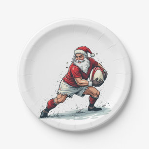 Weihnachts Fantasy Football Spiel Weihnachtsmann Pappteller