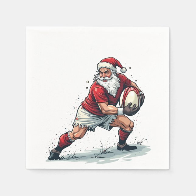 Weihnachts Fantasy Football Spiel Weihnachtsmann Serviette (Vorderseite)