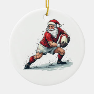 Weihnachts-Fantasy-Football-Spielender Weihnachtsm Keramik Ornament